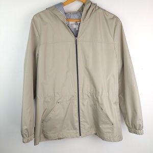 Fleet Street Women's Woven Full Zip Rain Jacket Large Tan